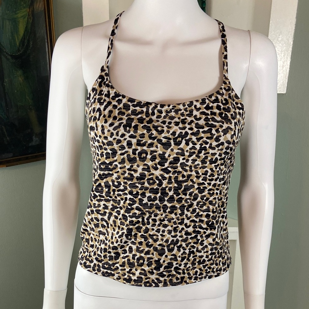 Outdoor Voices Leopard sports bra tank Top gym yoga workout medium